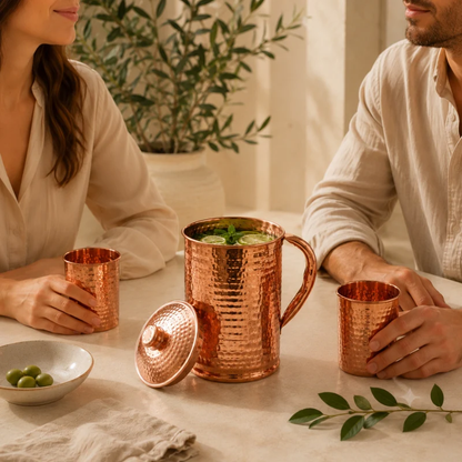 Hammered Pure Copper Carafe