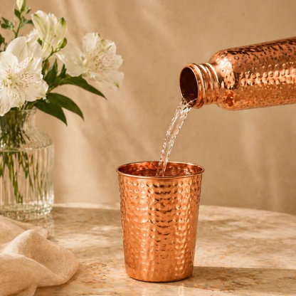 Hammered Pure Copper Glass
