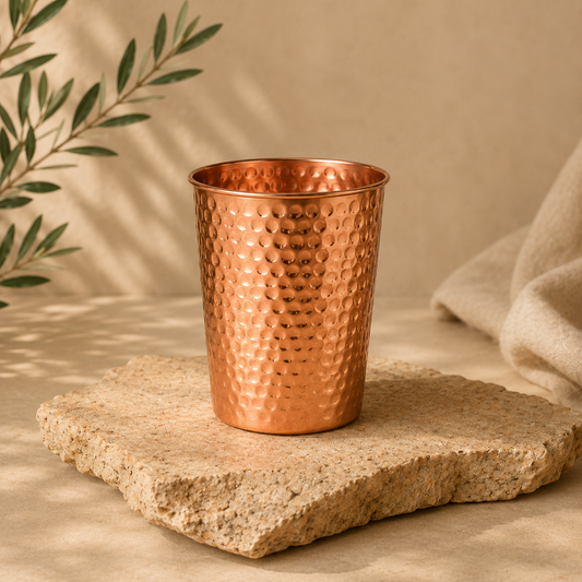Hammered Pure Copper Glass