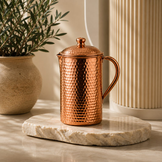 Hammered Pure Copper Carafe