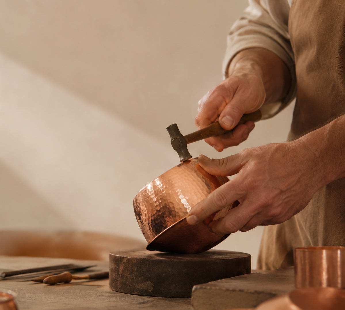 Artisanal work with copper