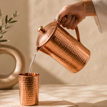 Hammered Pure Copper Carafe